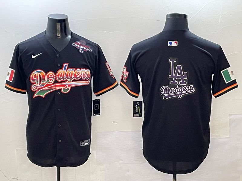 Men Los Angeles Dodgers Blank Black rainbow Nike 2025 MLB Jersey style 20